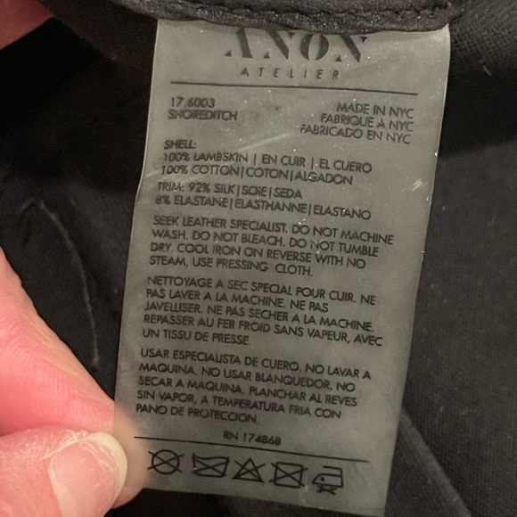 Anon Atelier Designer Black Lambskin Leather Pants Leggings size 4 - Picture 7 of 10